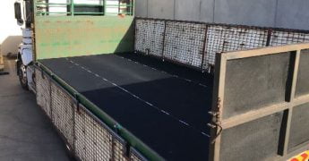 Long haul truck is covered with Reglin's anti slip load mat