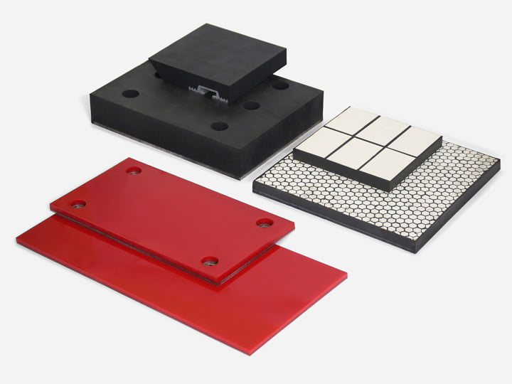 Reglin’s abrasion & high impact resistant rubber wear liners, ceramic wear liners and plastic wear liners